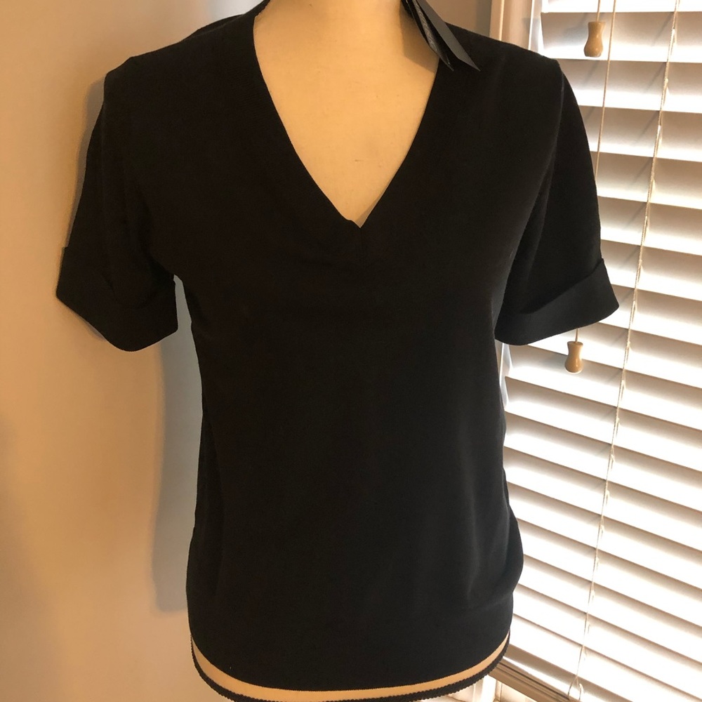 Banana Republic black stretch cotton sweater